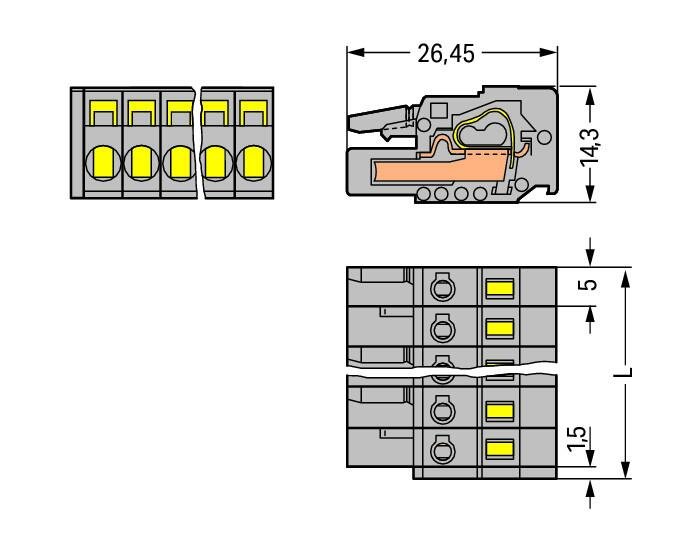 Đầu nối PCB Wago 231-102/026-000 Đầu nối PCB Wago 231-102/026-000