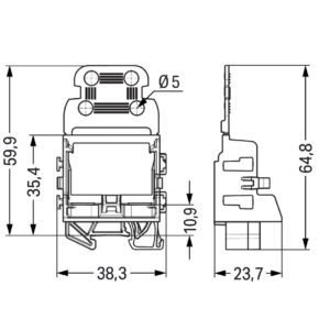 Đế lắp đặt Wago 221-539/000-005