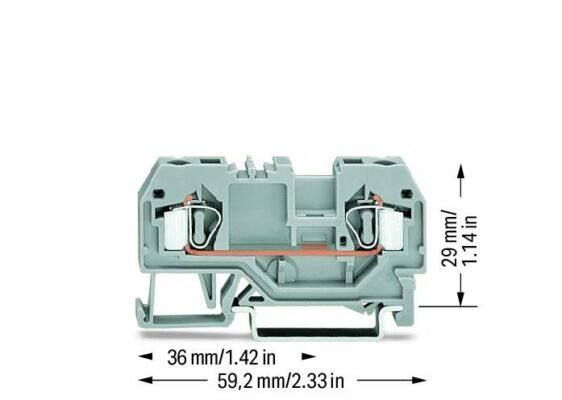 Cầu đấu dây Wago 281-901 || 2-conductor through terminal block Wago 281-901