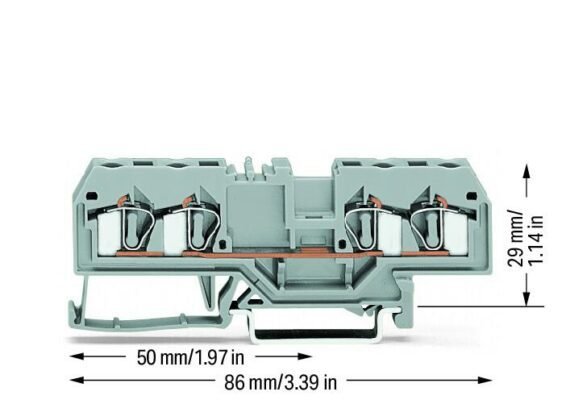 Cầu đấu dây Wago 281-652 || 4 -conductor through terminal block Wago 281-652