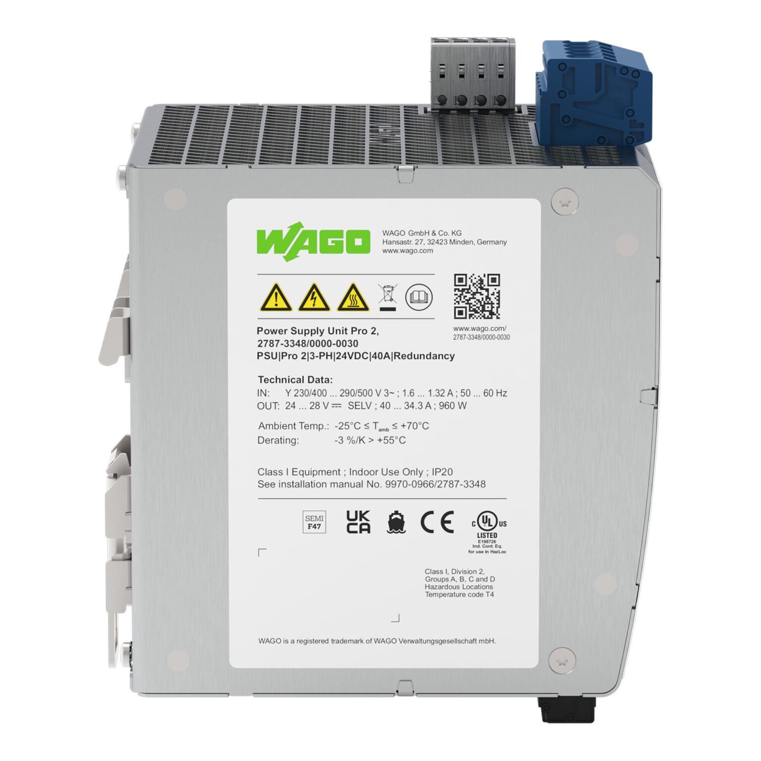 Bộ nguồn 24V DC | 40 A | Pro 2 | 2787-3348/000-030 | Wago