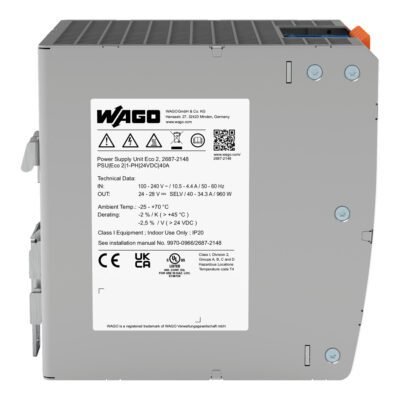 Bộ nguồn 24V DC –  40 A | 1 phase | 2687-2148 | Wago