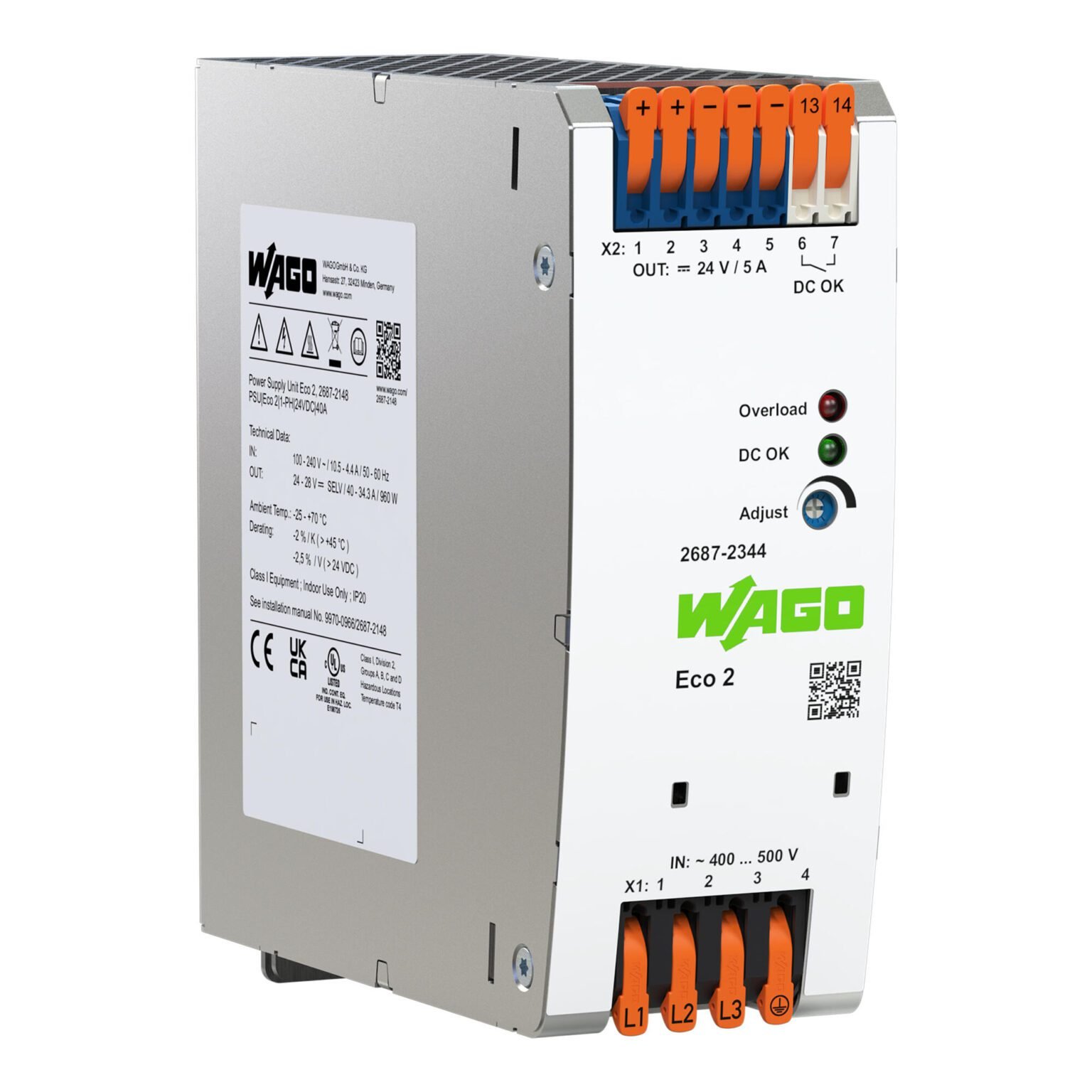 Bộ nguồn 24V DC –  5A | 3 phase | 2687-2344 | Wago