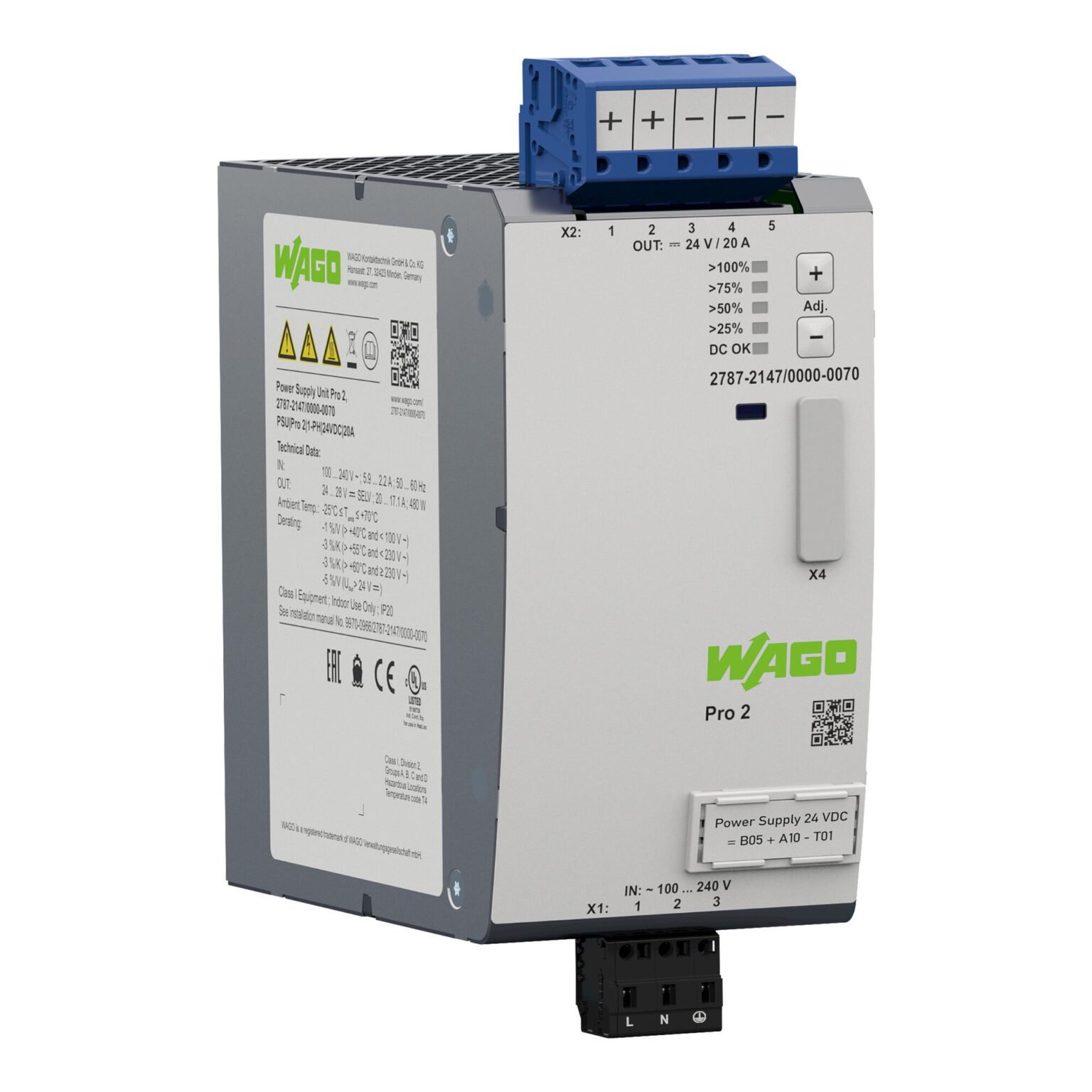 Bộ nguồn 24V DC | 10 A | Pro 2 | 2787-2146/000-070 | Wago