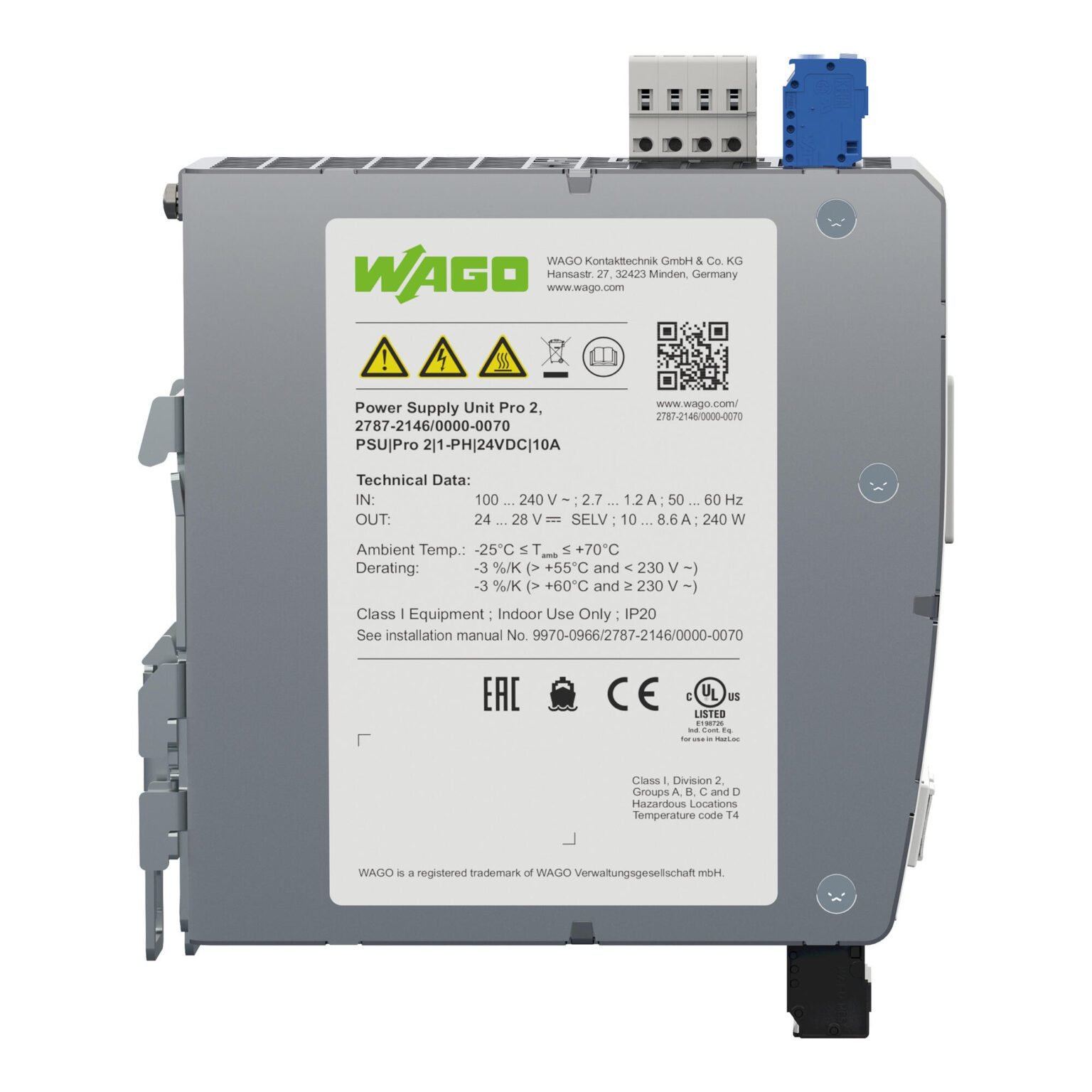 Bộ nguồn 24V DC | 10 A | Pro 2 | 2787-2146/000-070 | Wago