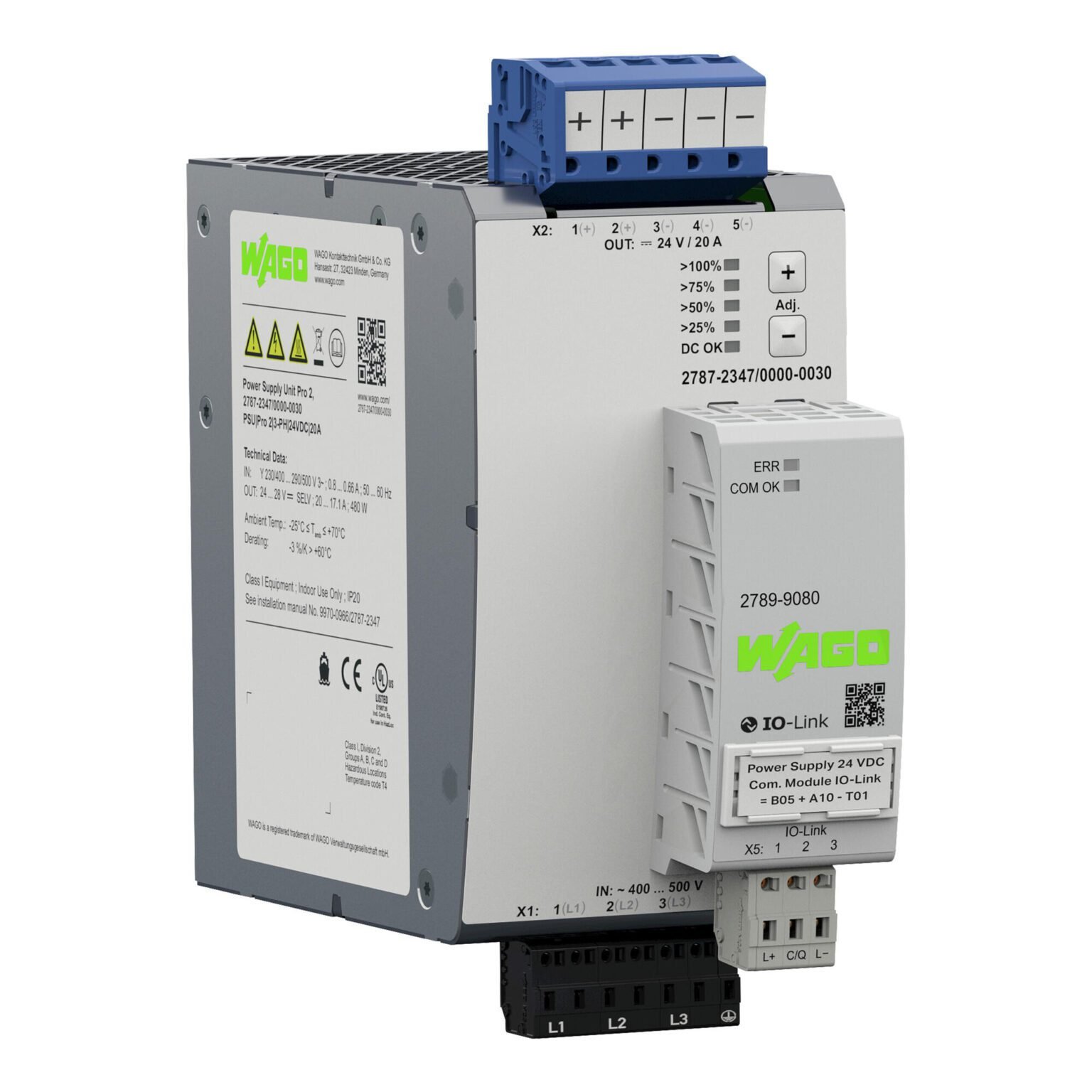 Bộ nguồn 24V DC | 20 A | Pro 2 | 2787-2347/000-030 | Wago