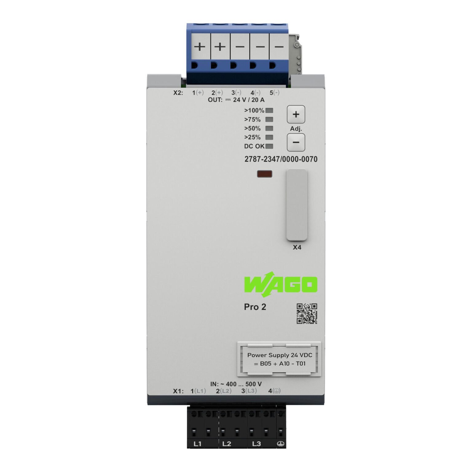 Bộ nguồn 24V DC | 20 A | Pro 2 | 2787-2347/000-070 | Wago