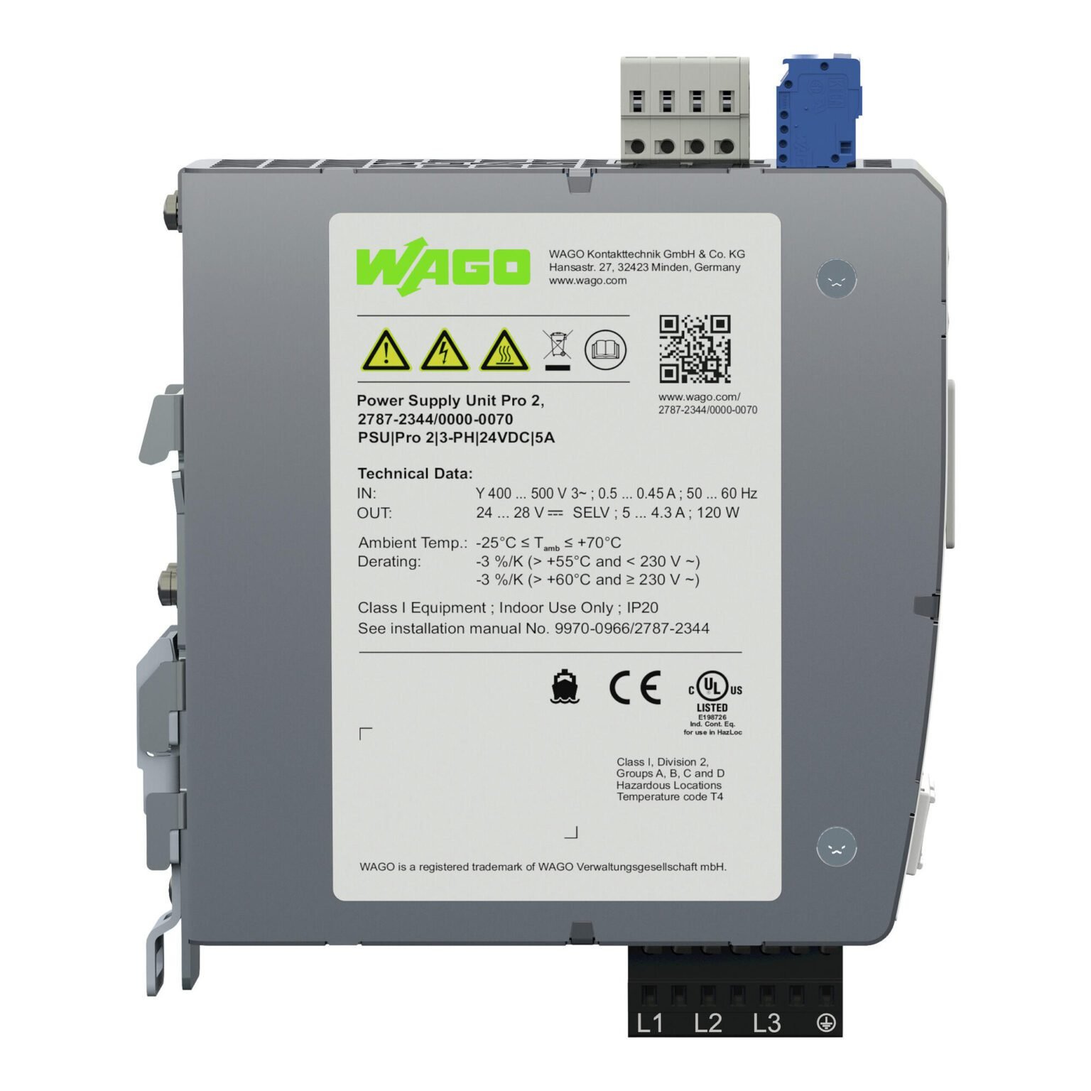 Bộ nguồn 24V DC | 5 A | Pro 2 | 2787-2344/000-070 | Wago
