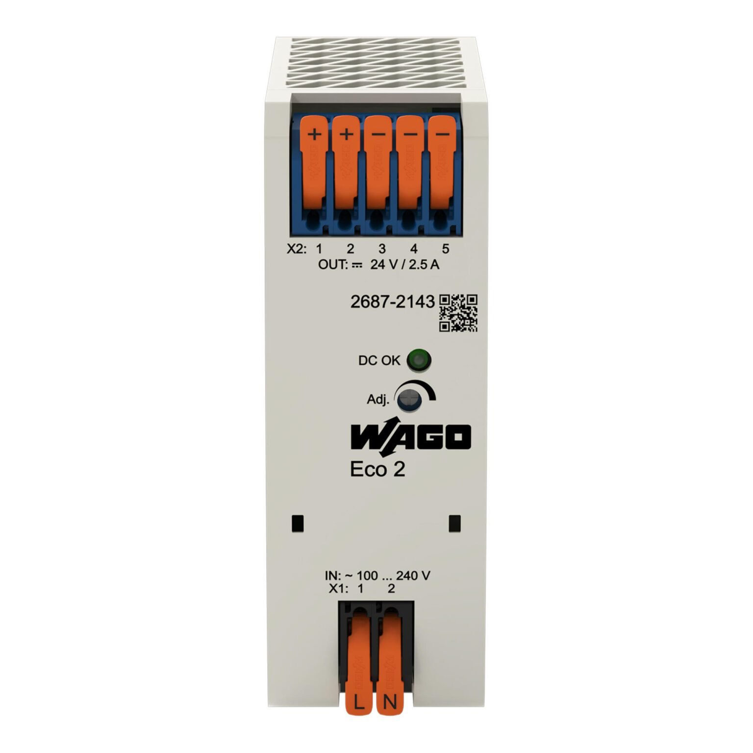 Bộ nguồn 24V DC –  2.5 A | 1 phase | 2687-2143 | Wago